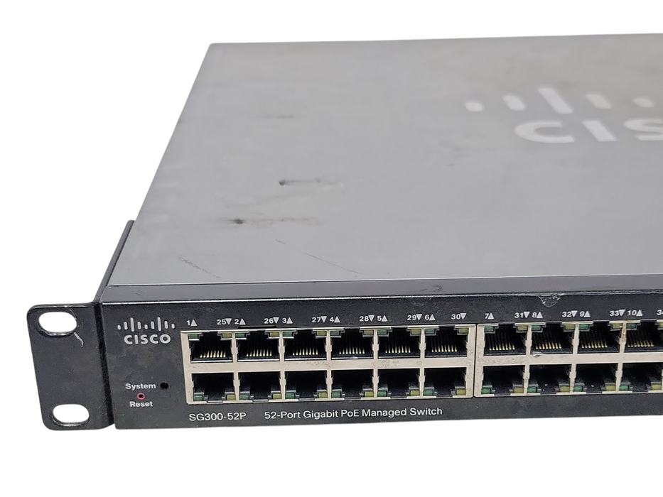 Cisco SG300-52P 52-Port Gigabit PoE Managed Switch, READ _