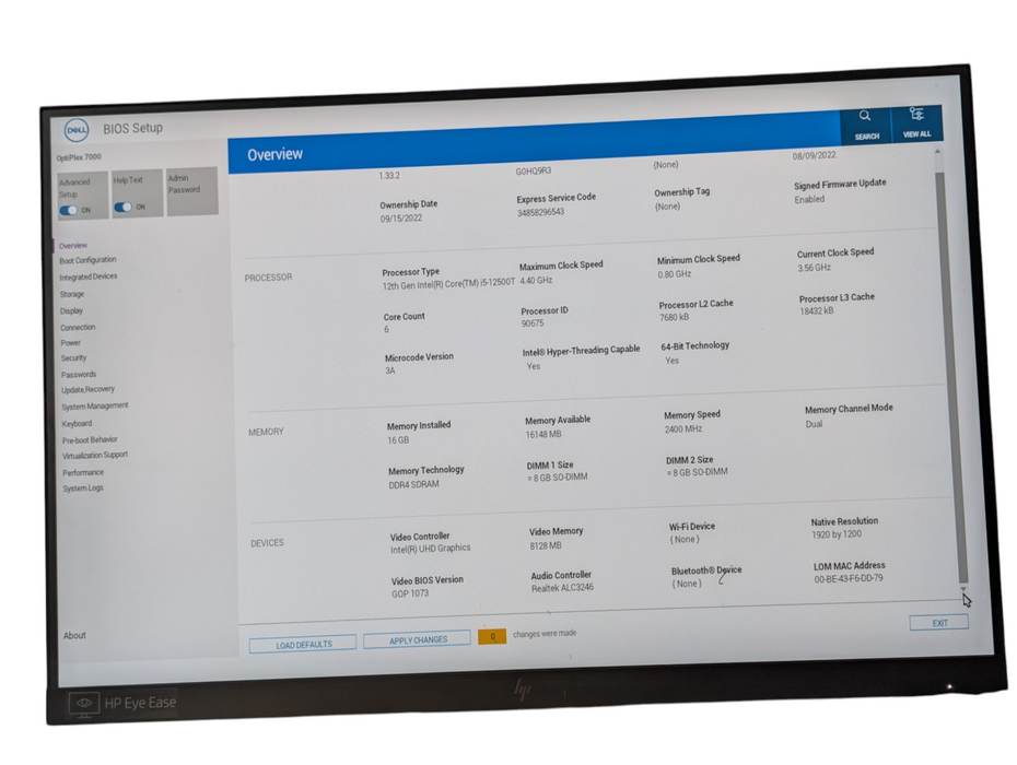 DELL OptiPlex 7000 micro Intel Core i5-12500T 16GB RAM 256GB NVMe SSD  -