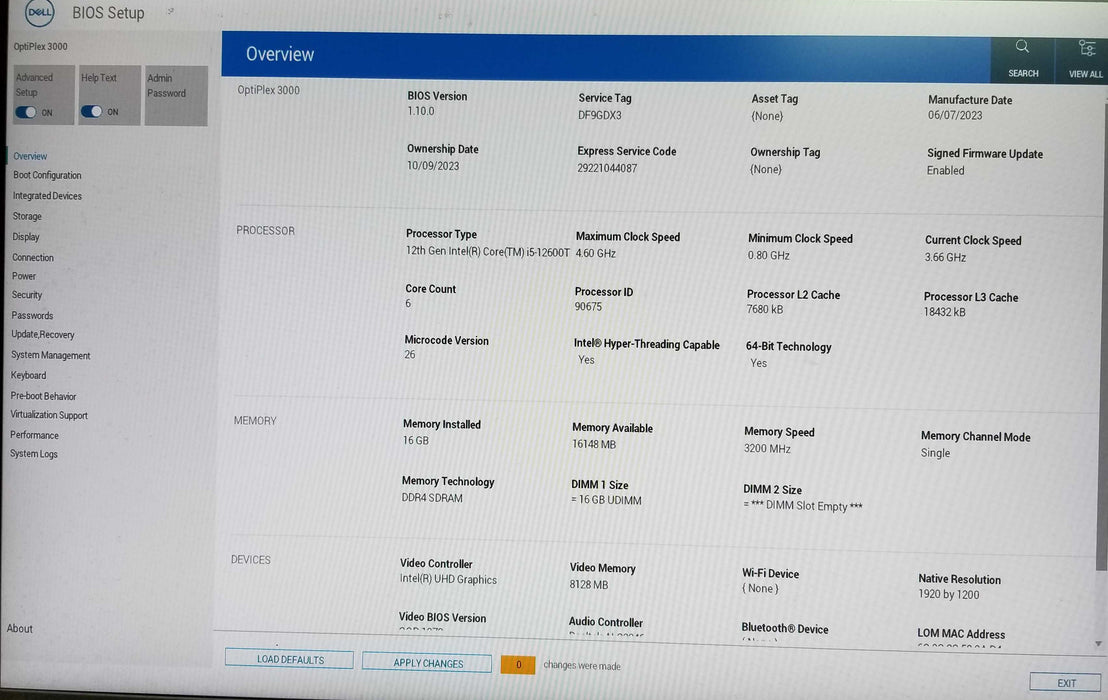 Dell OptiPlex 3000 SFF 12th Gen Core i5-12600T CPU 16GB RAM - No HDD