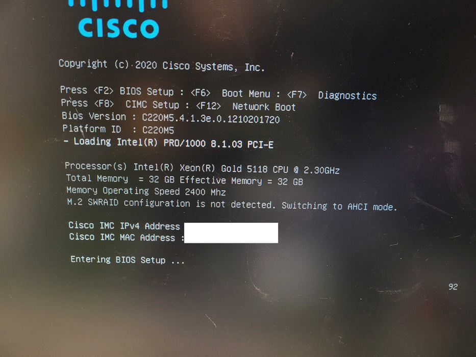 Cisco UCS C220 M5 4x 3.5" | Xeon Gold 5118 @2.3GHz, 32GB DDR4, 12G RAID $