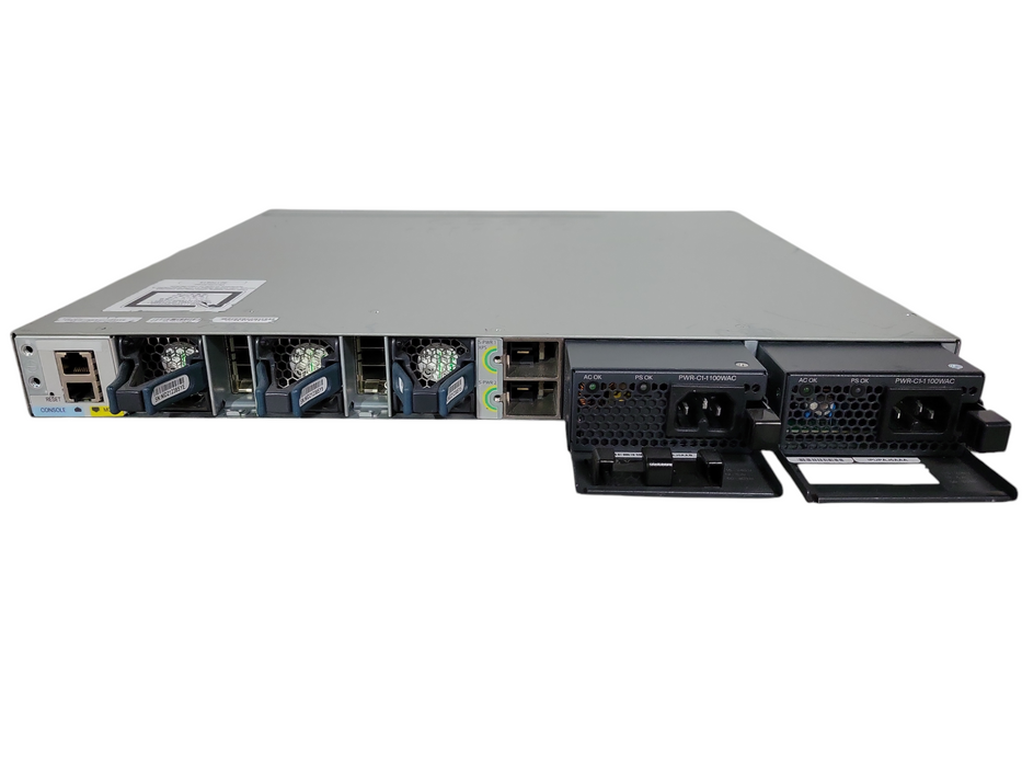 Cisco WS-C3850-48U-E 48  Ethernet UPOE ports 2x 1100W PSU w/ C3850-NM-4-10G !