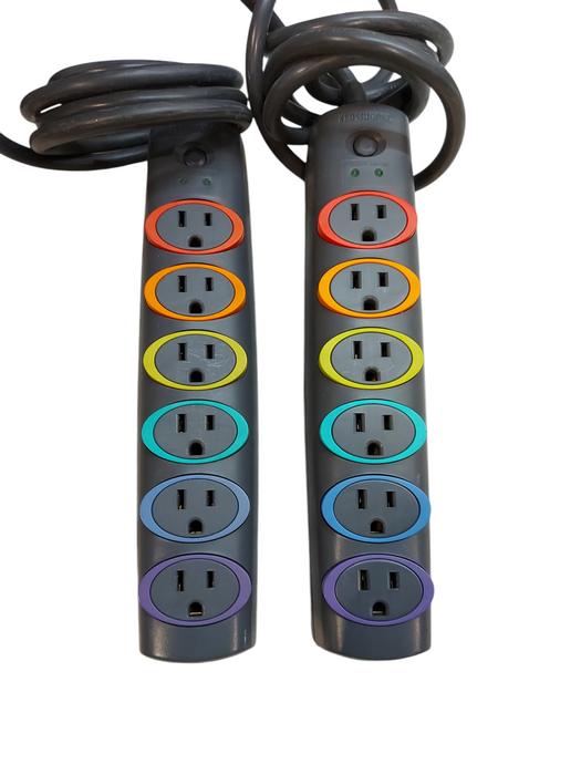 Lot 2x Kensington Power Extension Cord with six outlets each