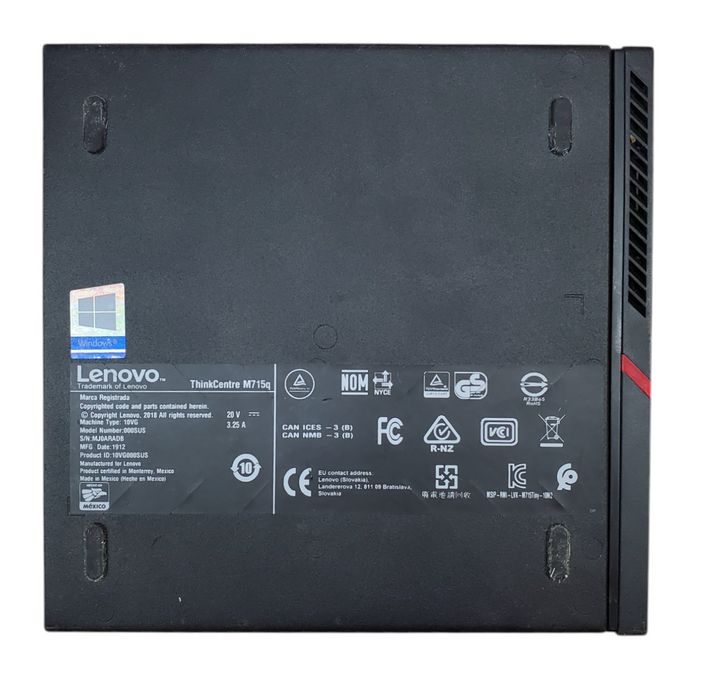 Lenovo ThinkCentre M715q - Ryzen 5 Pro 2400GE 8GB DDR4 - No HDD