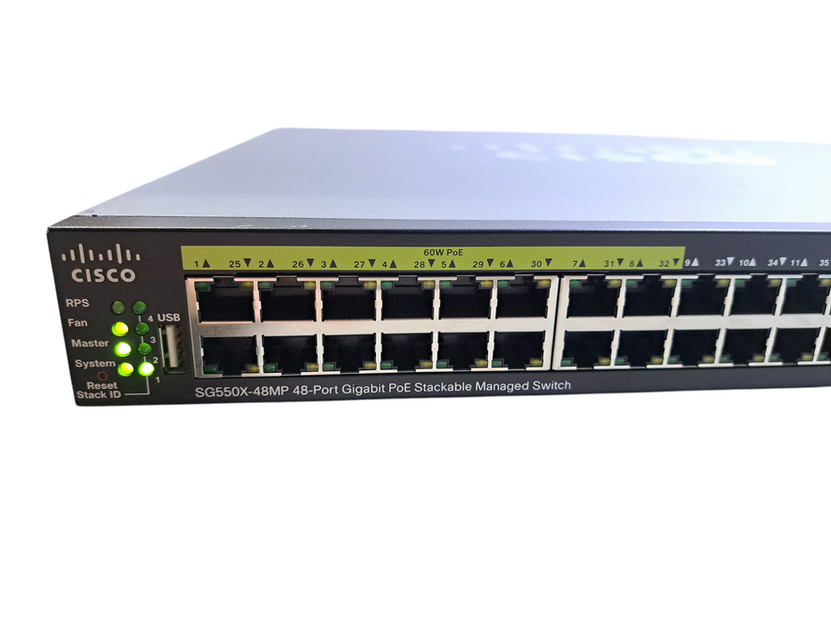 Cisco SG550X-48MP-K9 V02 | 48-Port Gigabit PoE Stackable Managed Switch