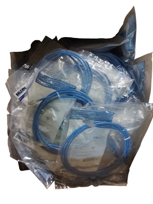 Lot of 100x Belden CAT6+ 7ft Patch Cords – Bonded-Pair, 24 AWG Solid, CMR