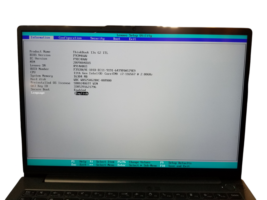 Lenovo ThinkBook 13s G2 ITL Core i7-1165G7 16GB RAM, 256GB NVMe *READ*  Lap200