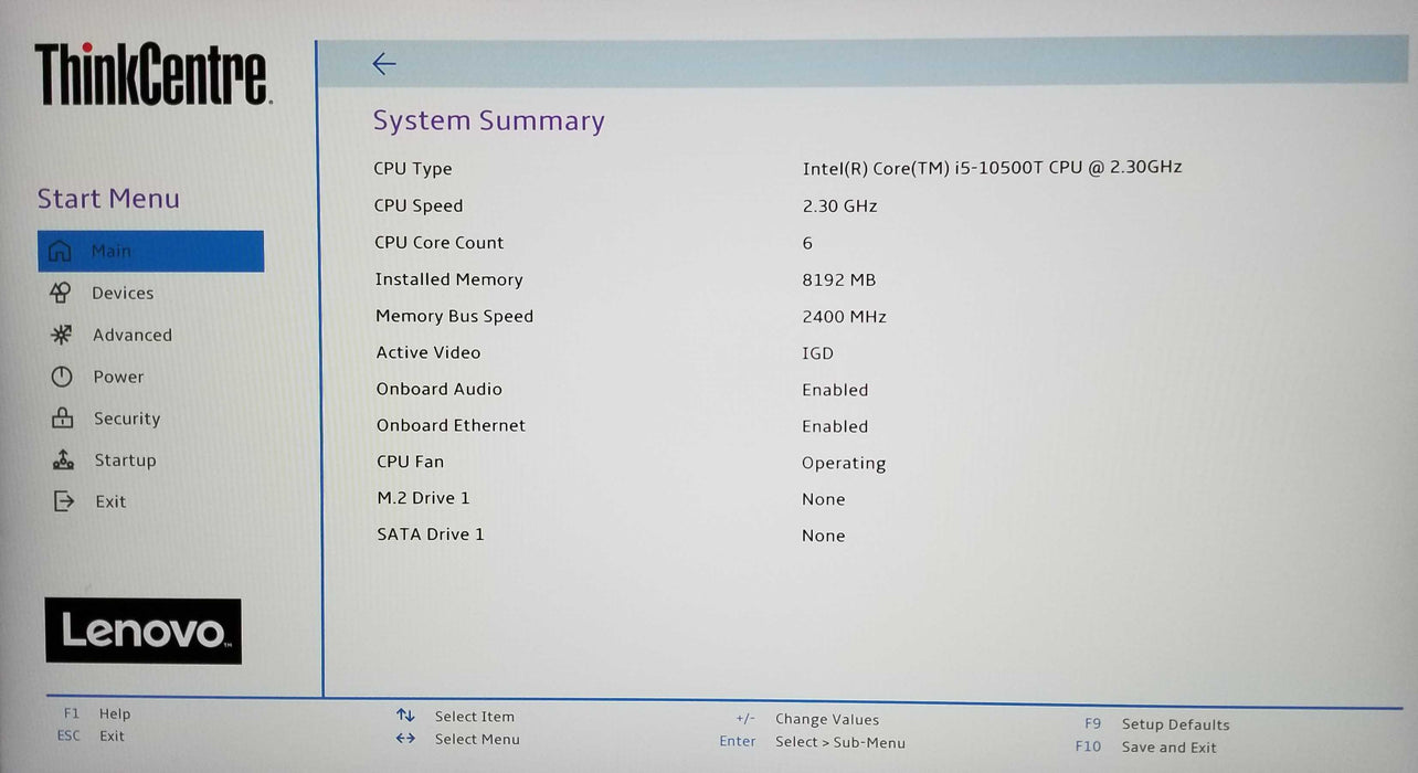 Lenovo Thinkcentre M80q USFF Intel i5-10500T CPU 2.30GHz 8GB RAM - No HDD