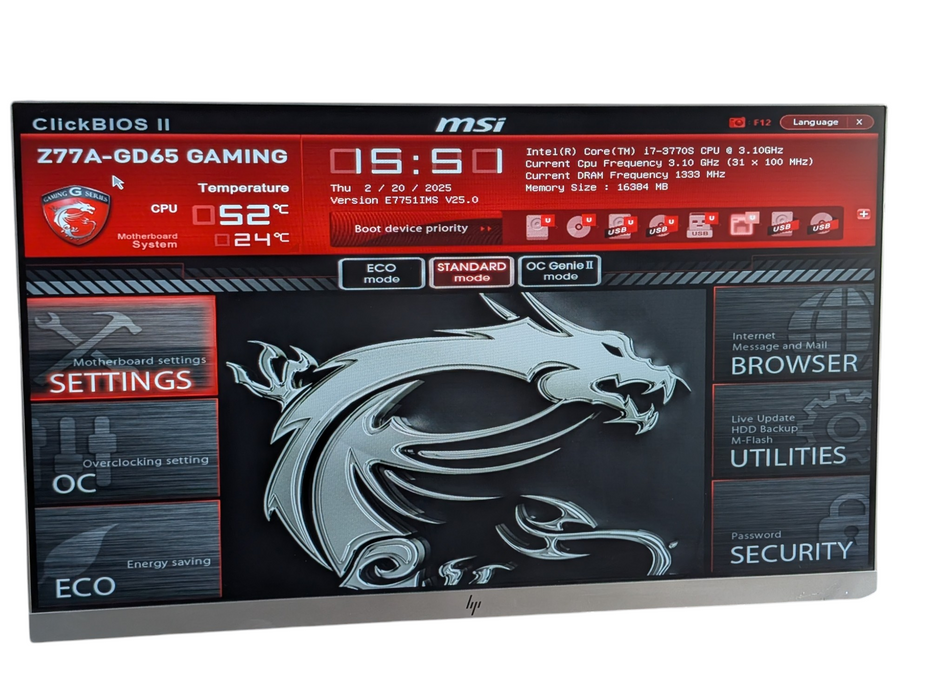 MSI Z77A-GD65 GAMING Intel Core i7-3770S 16GB RAM Motherboard  -