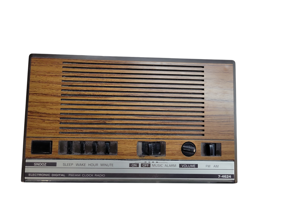 General Electric GE 7-4624B Radio Alarm Clock-AM/FM-Red Digits (WORKING) %