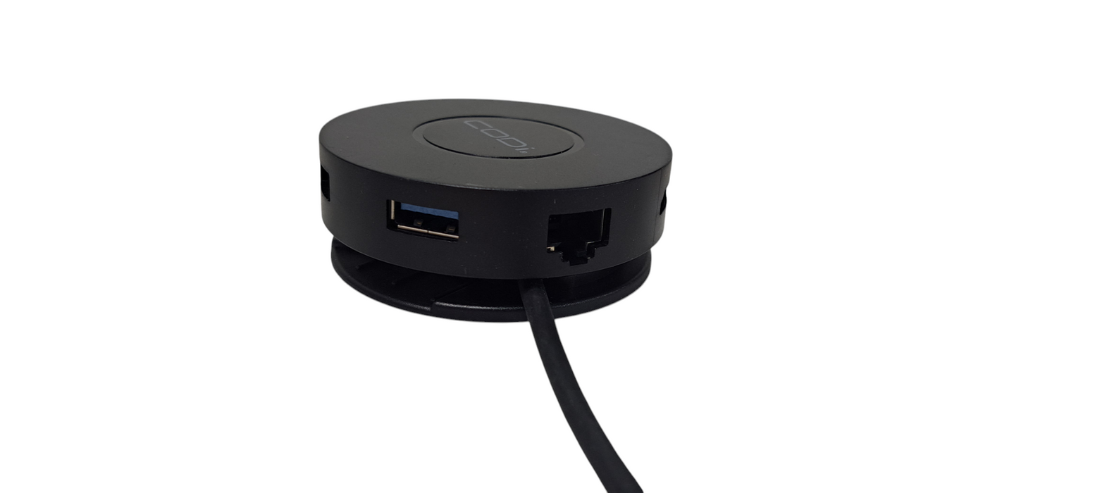 CODi 7-Port Mini USB-C Docking Station for PC/Tablet W/90W Adapter Q