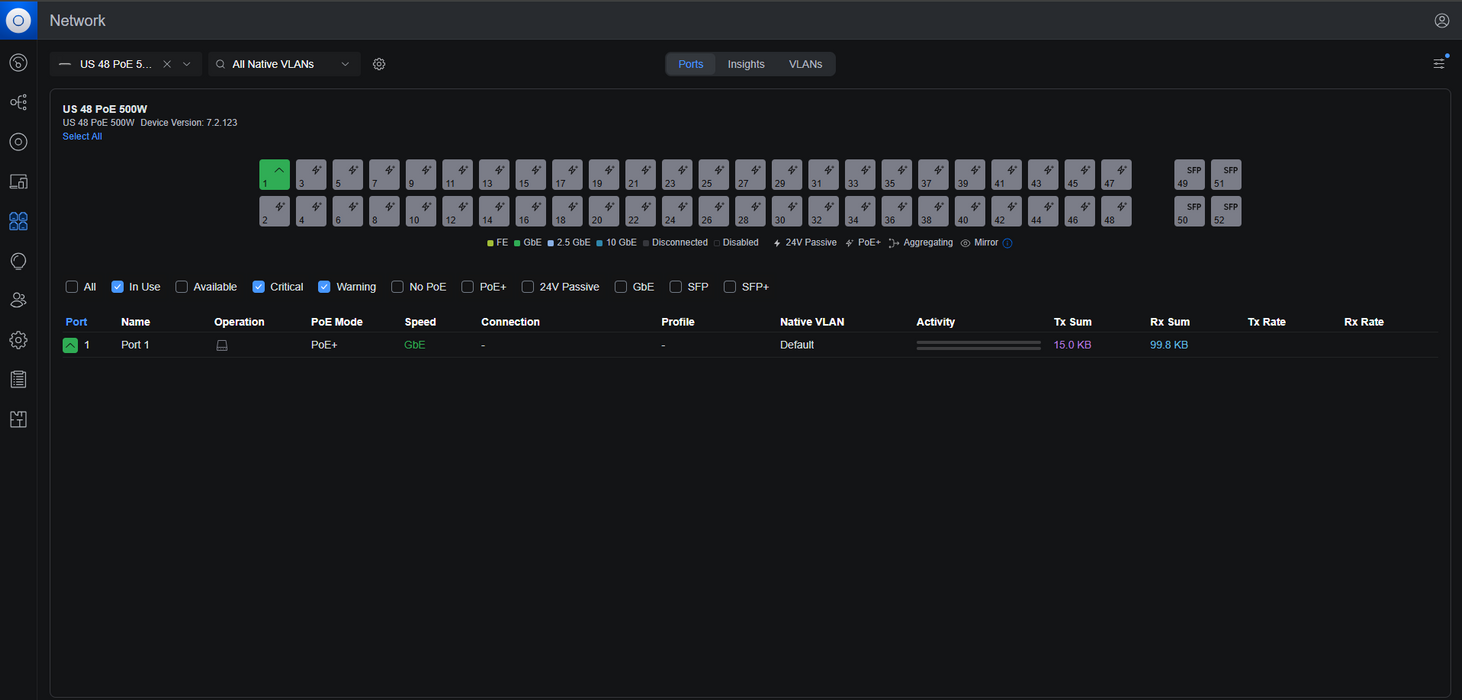 Ubiquiti UniFi US-48-500W | 48-Port Gigabit PoE+ Switch w/ 2x 10G SFP+ )