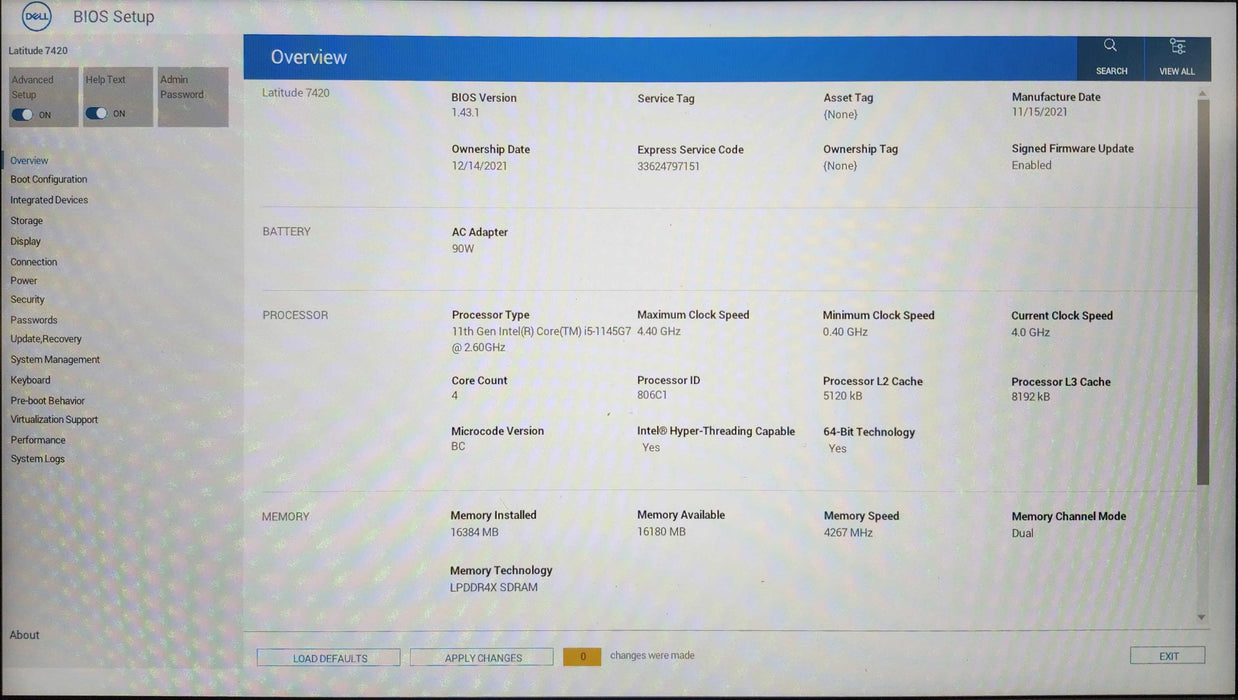 Dell Latitude 7420 TOUCH i5-1145G7 2.60GHz, 16GB DDR4, 256GB NVMe, No PWR  Lap200