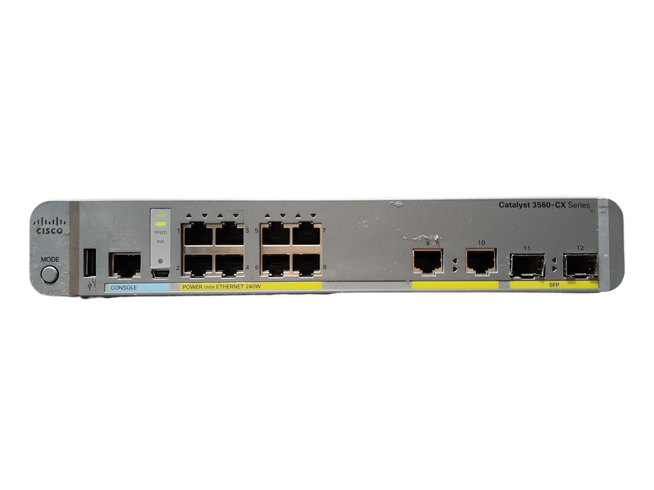 Cisco WS-C3560CX-8PC-S V03, 8-Port Gigabit PoE+ 240W Silent Switch 2x SFP