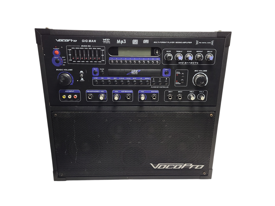 VOCOPRO GIG MAN PLUS PROFESSIONAL KARAOKE SYSTEM MULTI-FORMAT NO REMOTE $