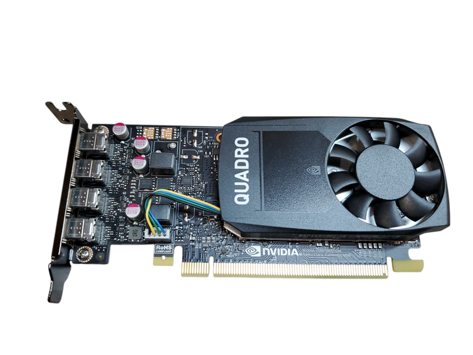 NVIDIA Quadro P1000, 4GB GDDR5 Low Profile Graphics Card, 4x MiniDP