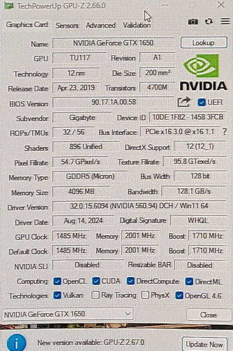 Gigabyte GeForce GTX 1650 4GB GDDR6 Graphics Card GV-N1650OC-4GD