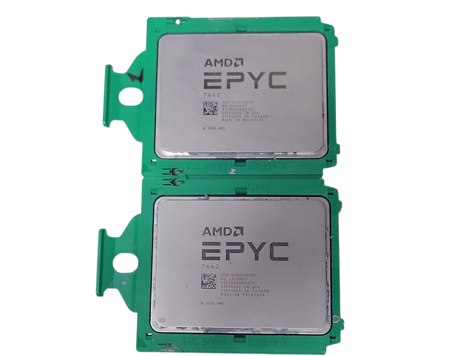 Lot of 2x AMD EPYC 7662 64-Core 2Ghz 225W Server CPU Processor  _