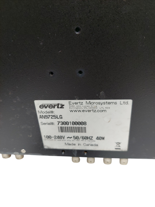 Evertz Analog Logo Inserter Model: AN9725LG  =