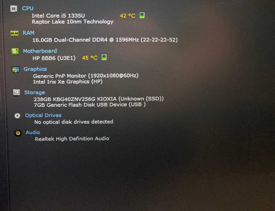 HP Laptop 15 Core i5-1335U@1.30GHz 16GB RAM 256GB SSD  Lap200