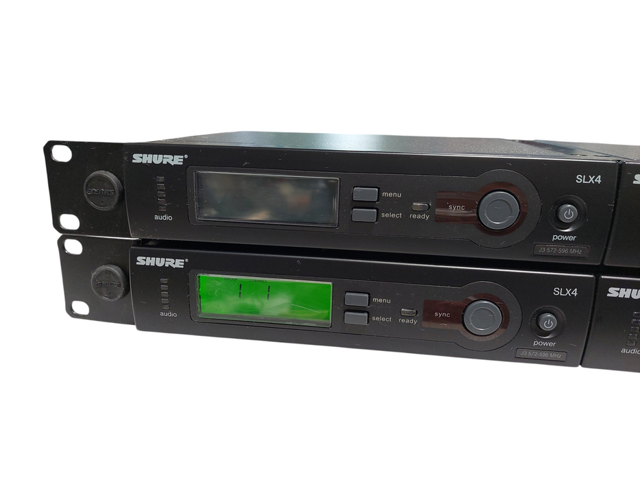 Bundle of 4 Shure SLX4 J3 Receiver Rack Mountable Freq:572-696MHz =
