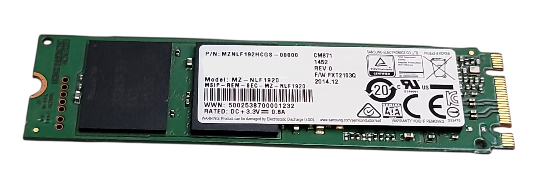 Lot 5x 192GB m.2 SATA 2280 Samsung SSD - Assorted models +