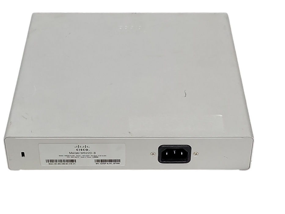 Unclaimed | Cisco Meraki MS220-8-HW | 8 Port Cloud Managed Switch _