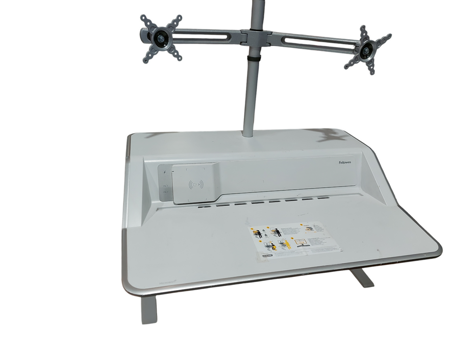 Fellows otus DX White ( ESI) CRC 80905 Sit & Stand Rising Desk Dual Monitor =
