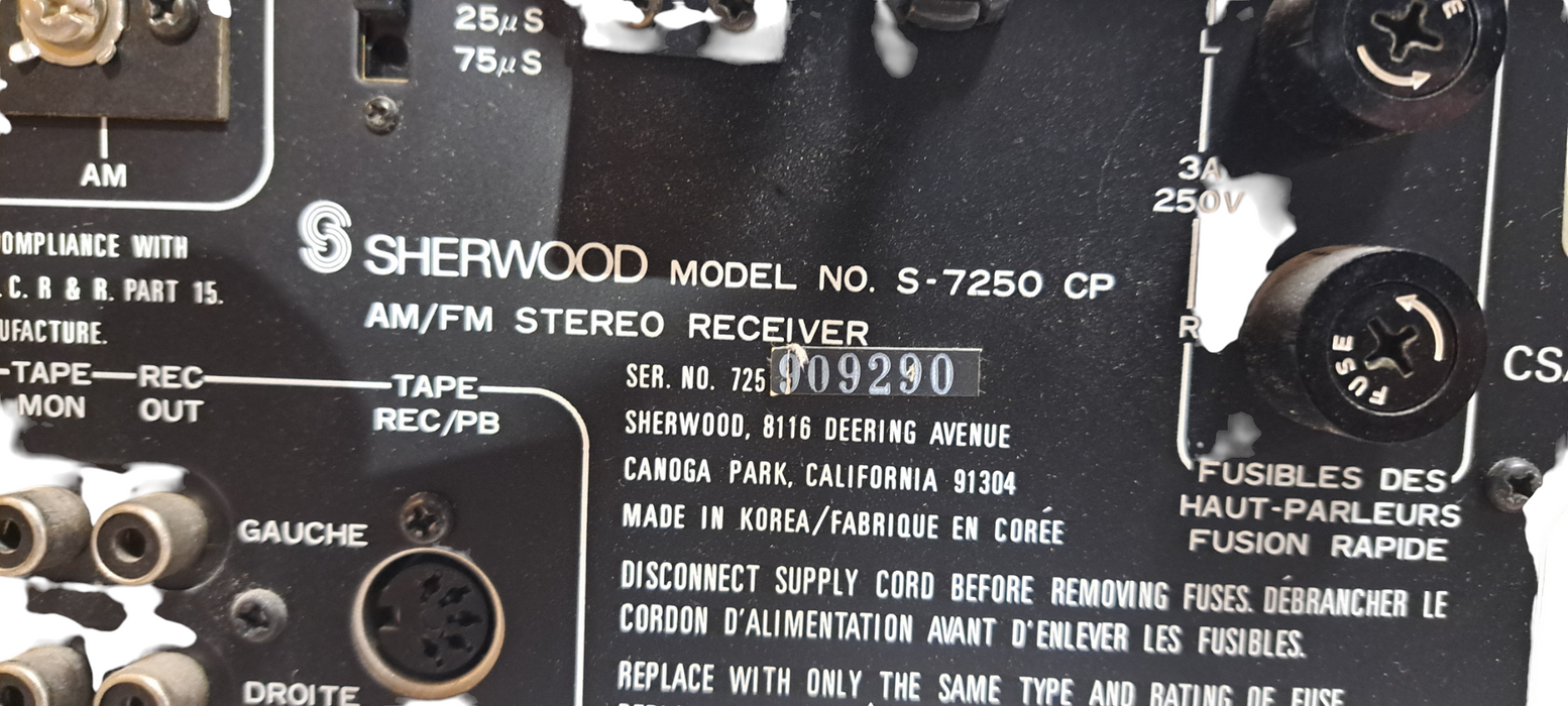 Vinatge Sherwood S-7250 CP Stereo Receiver| READ