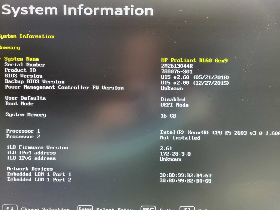 HP ProLiant DL60 Gen9 4x 3.5" | Xeon E5-2603 v3 @1.60GHz, 16GB DDR4, B140i !