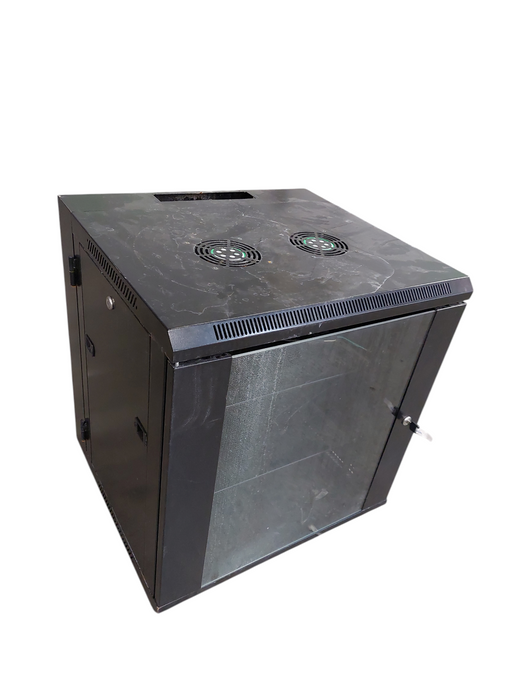 Small Network Rack with Glass Door , Has a Key  =