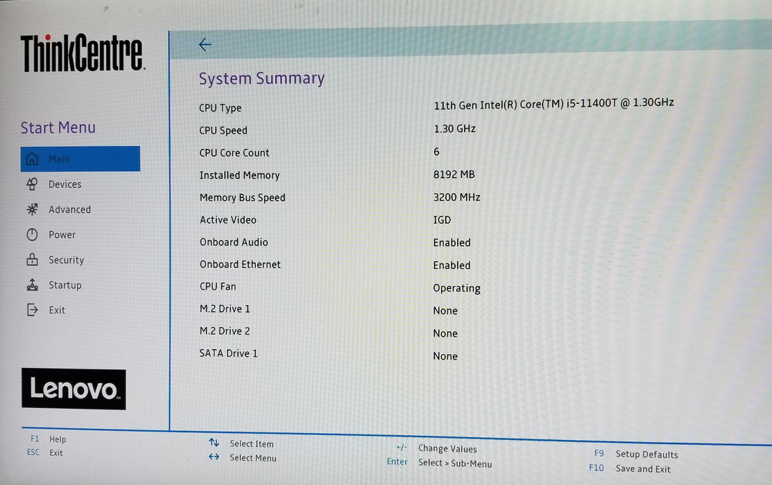 Lenovo ThinkCentre M70q Gen2 11th Gen intel i5-11400T 8GB RAM - No HDD