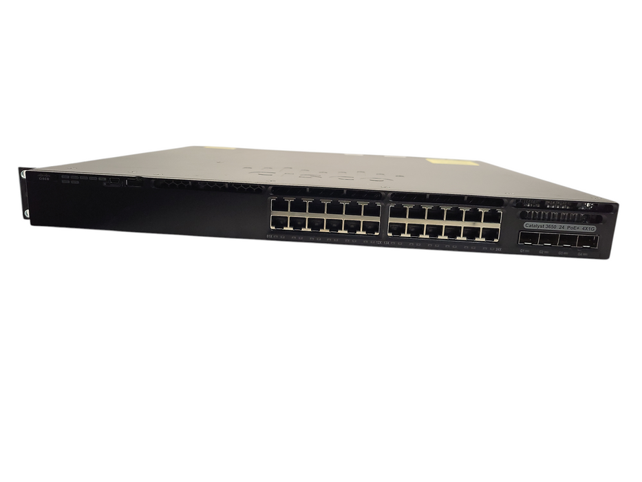 Cisco WS-C3650-24PS-S | 24-Port Gigabit PoE+, 4x SFP Switch w/ 1x 640W PSU Q$