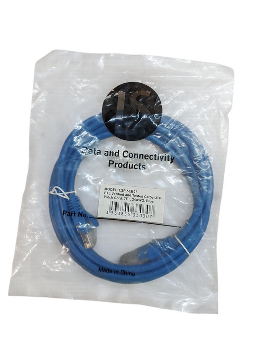 Lot 3x -  UTP Flat Patch Cord Cat6 2m white - LSP-5EB07 CAT5E UTP cord 7ft