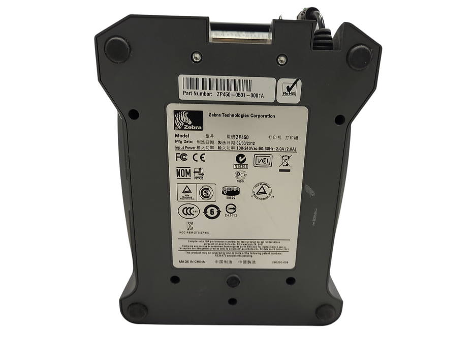 Zebra ZP450 Label Thermal Bar Code Printer | ZP450-0501-0001A $