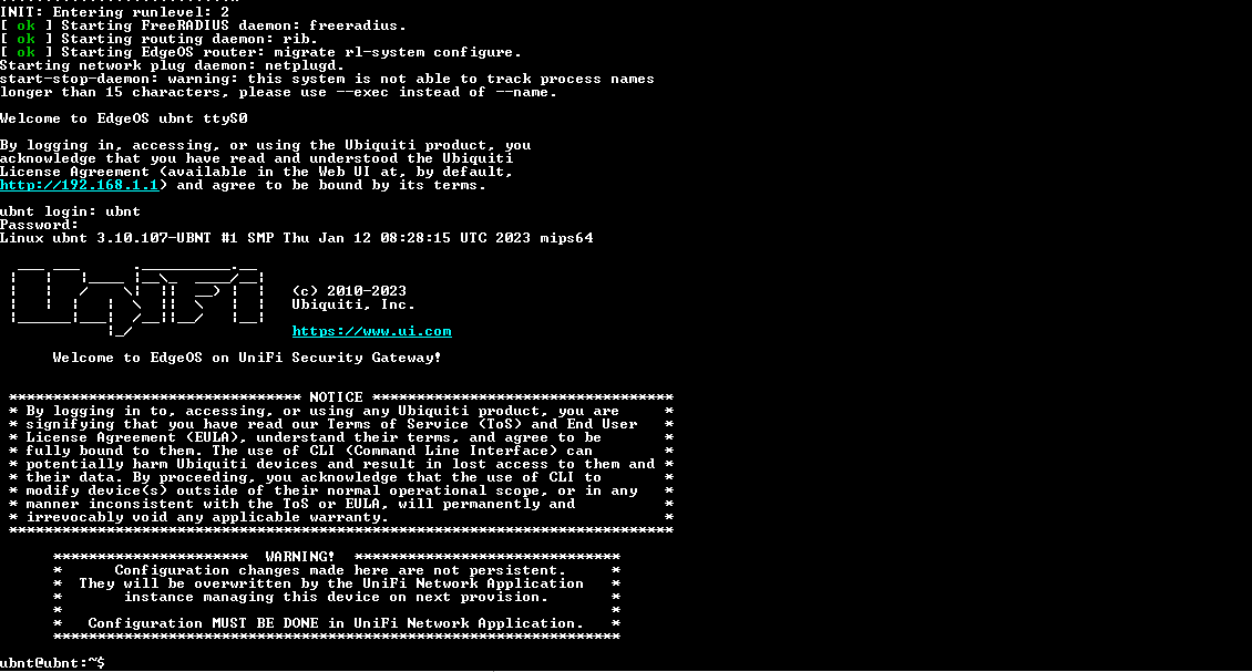 Ubiquiti Networks UniFi USG Security Gateway | Factory Reset )