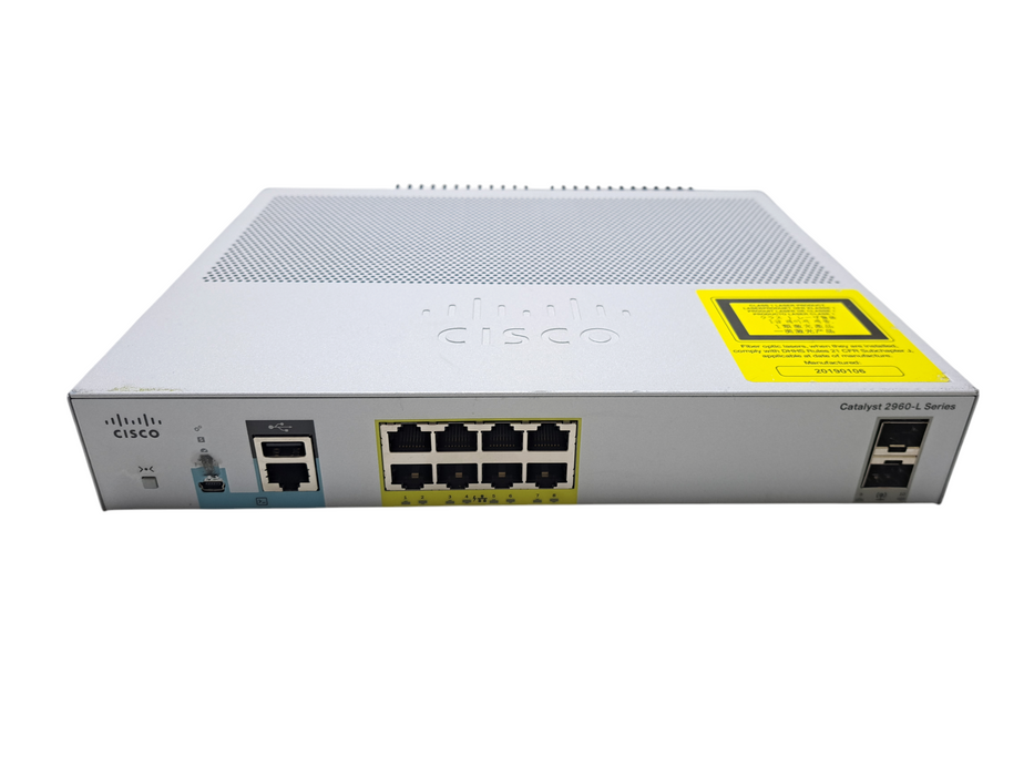 Cisco WS-C2960L-8PS-LL | 8-Port Gigabit PoE+ 2x SFP Silent Managed Switch )