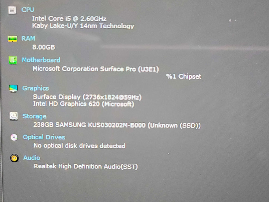 Microsoft Surface Pro (5th Gen) | i5-7300U| 8GB RAM| 256GB SSD w/ Dock β BudLap