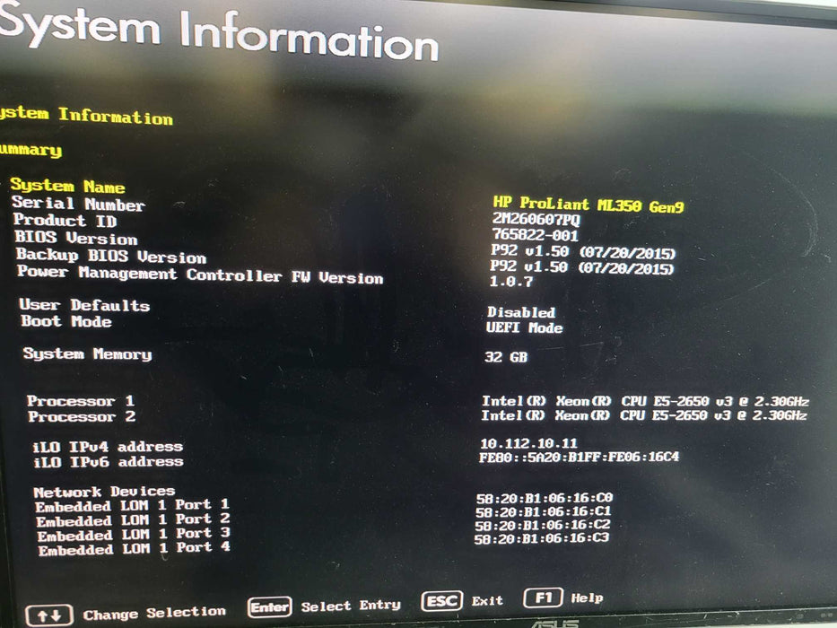 HPE ProLiant ML350 Gen9 - 2x Xeon E5-2650 v3 32GB DDR4 P440ar 2x 800W PSU %