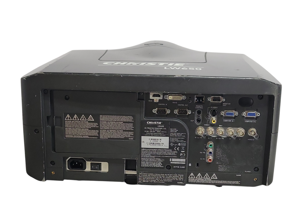 Christie LW650 WXGA Projector HDMI 6500 Lumens, 758 Lamp hours _