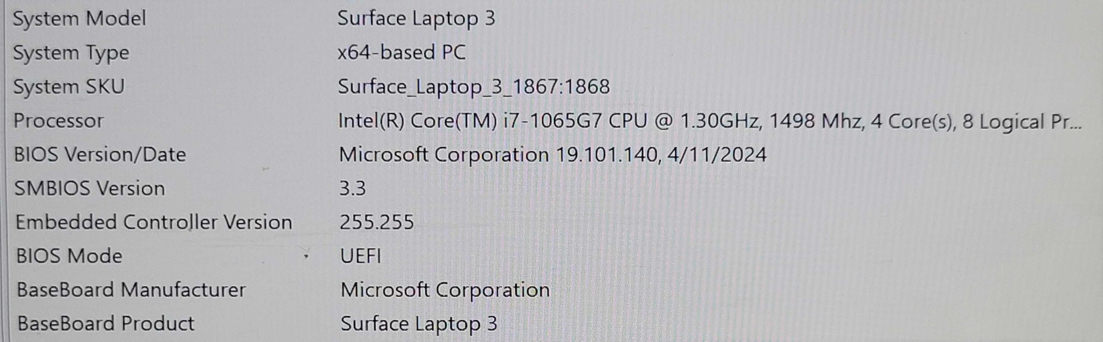 Microsoft Surface Laptop 3 1868 - i7-1065G7, 16GB DDR4, 256GB NVMe Q_ Lap200