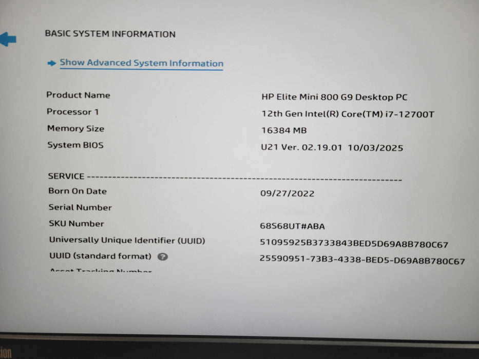 HP Elite Mini 800 G9 Desktop | Intel Core i7-12700T, 16GB DDR5, 256GB NVMe !