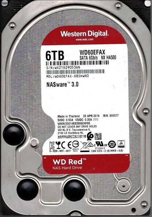 Western Digital 6TB WD Red NAS Hard Disk Drive WD60EFAX-68SHWN0 Q
