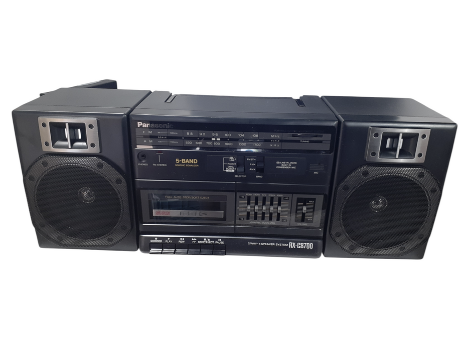 Vintage Panasonic RX-CS700 AM-FM Radio Cassette Detachable Speakers