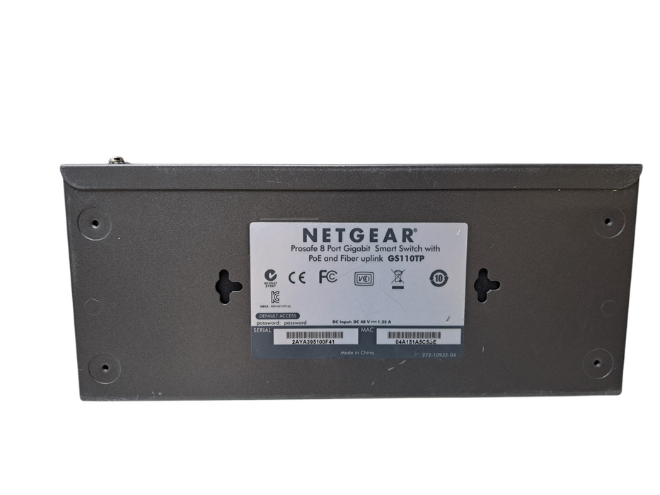 Netgear Prosafe GS110TP | 8-Port Gigabit PoE Smart Switch w/ 2x SFP