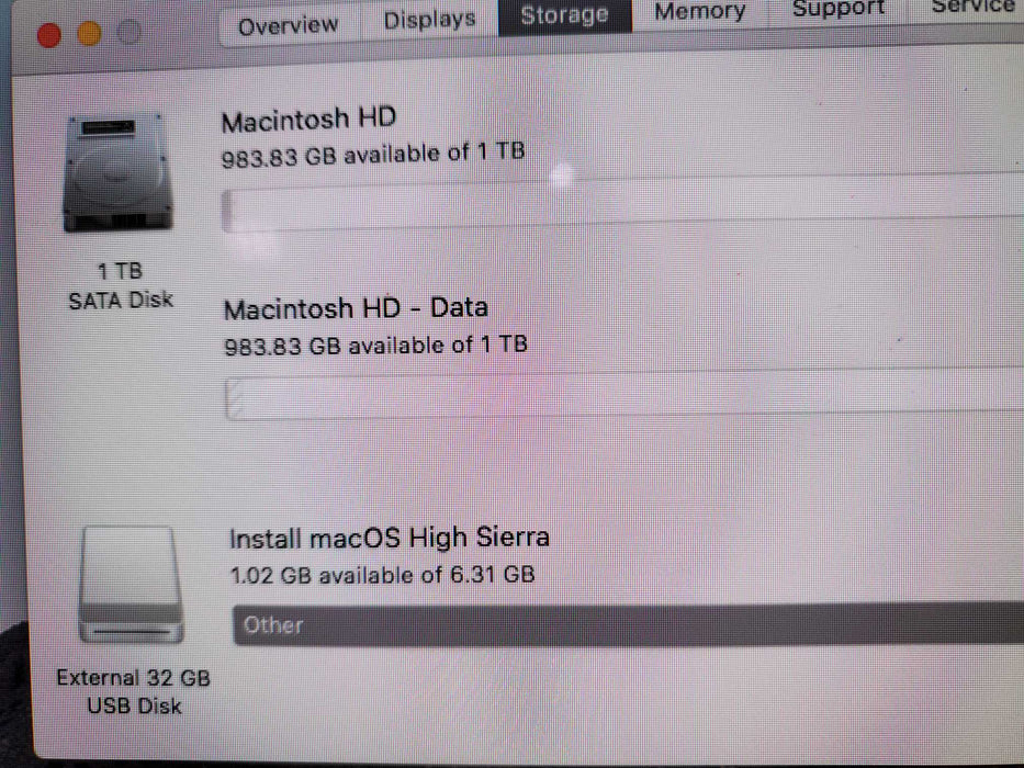 Apple iMac 21.5" A1418 2017 i5 2.70GHz 8GB RAM 1TB HDD