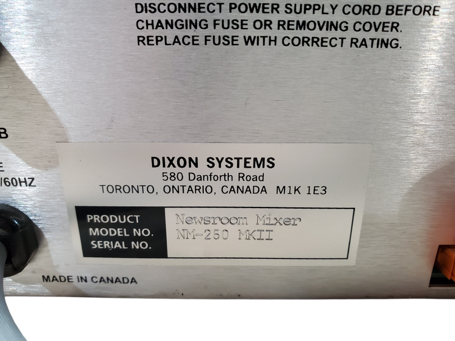 Dixon Systems Newsroom Mixer NM-250 MKii *READ*