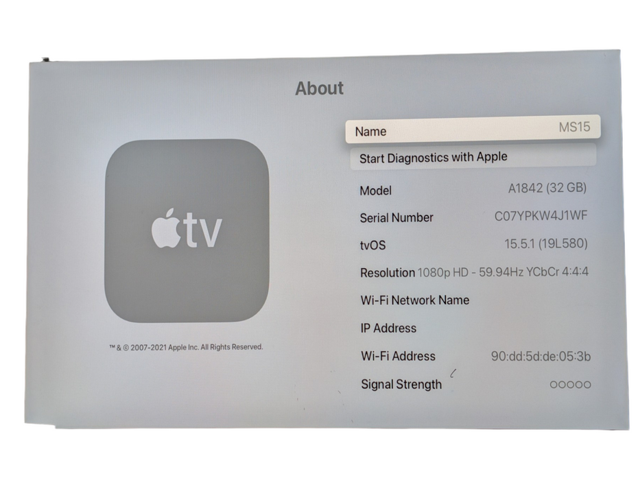 Apple TV 4K 1st Gen A1842 with Remote  -