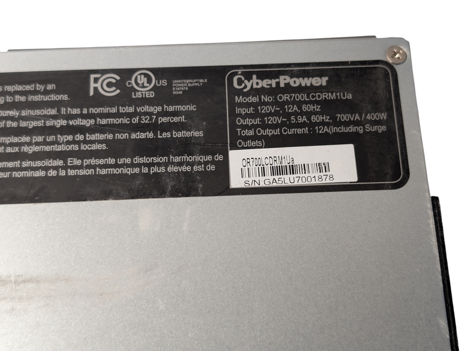 CyberPower OR700LCDRM1U Smart App LCD UPS, 700VA/400W  -
