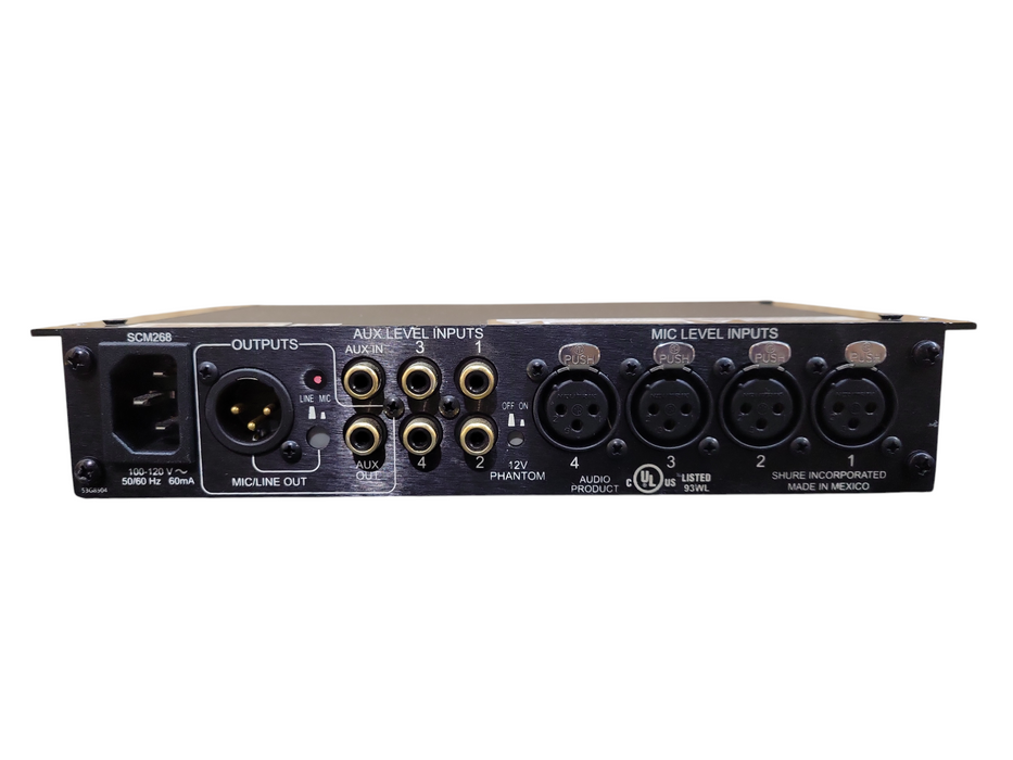 Shure SCM268 4 Channel Microphone Mixer - Black !