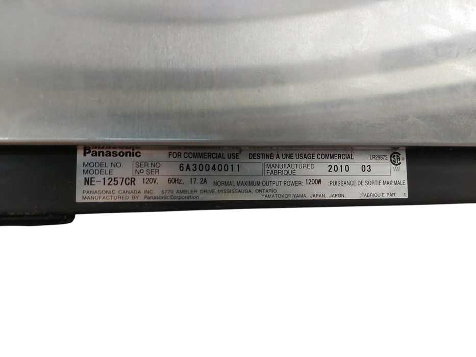 Panasonic Commercial Grade Microwave Model: NE-1257CR  =